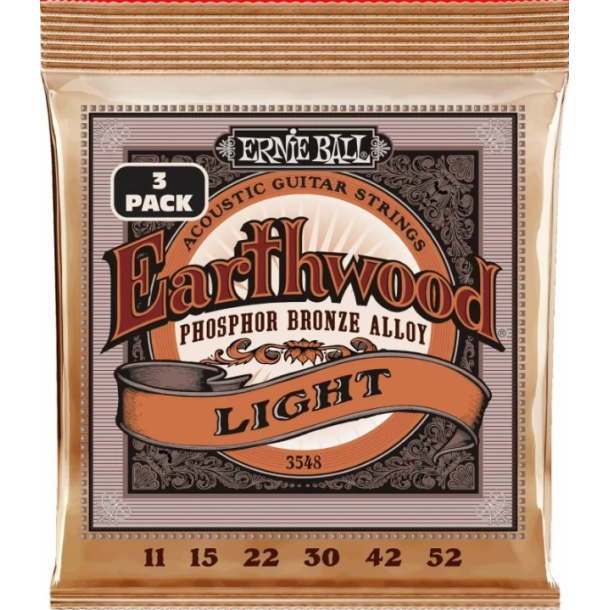 Ernie Ball 3548 Earthwood PSB Light 3-Pack